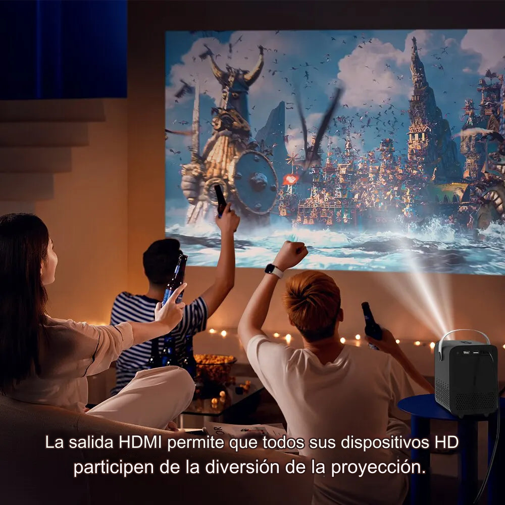 Home cinema Mini proyector 1080P 4K con WIFI /Bluetooth 10.000 Lumen - Compatible con android y se puede utilizar con aplicaciones